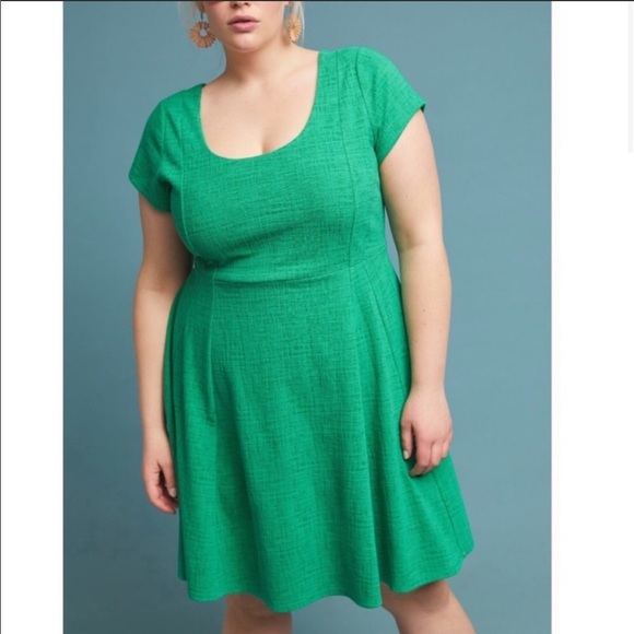 Anthropologie Dresses & Skirts - Maeve by Anthro textured fabric green a-line dress